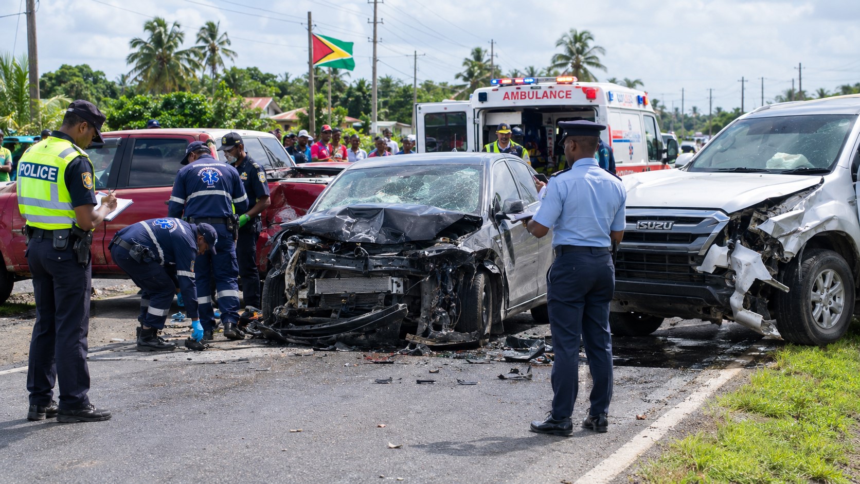 77-Year-Old Man Dies After Three-Vehicle Crash in Mahaicony