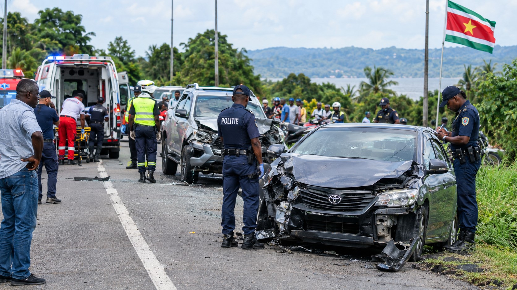 Eight Injured in Two Serious Crashes on Suriname’s Afobakaweg