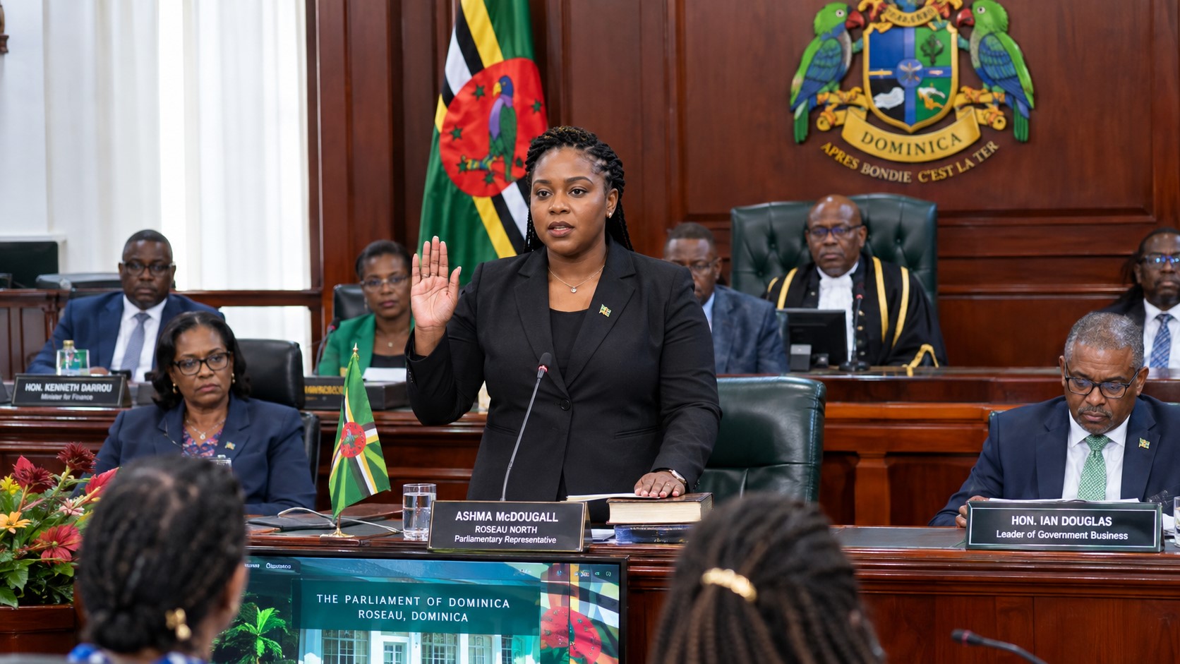 Ashma McDougall Formally Enters Dominica Parliament as Lawmakers Consider Key Bills