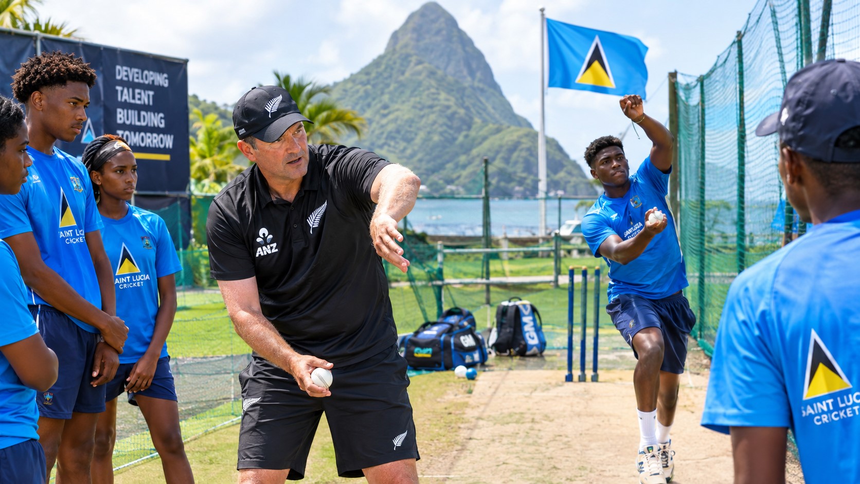 Former New Zealand International Helps Develop Saint Lucia’s Young Spin Bowlers