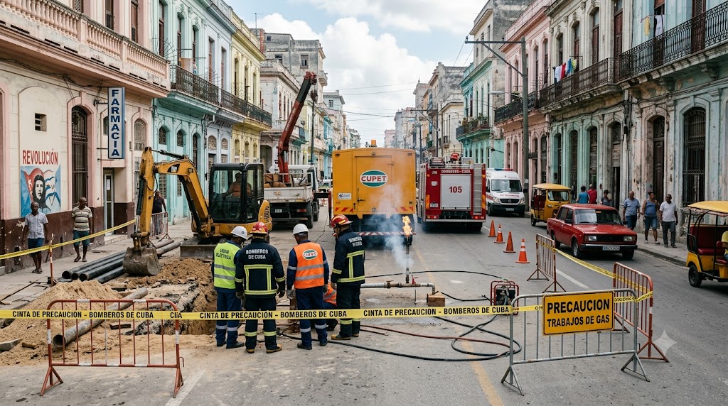 Five Workers Injured in Fire During Gas Repair Operation in Havana