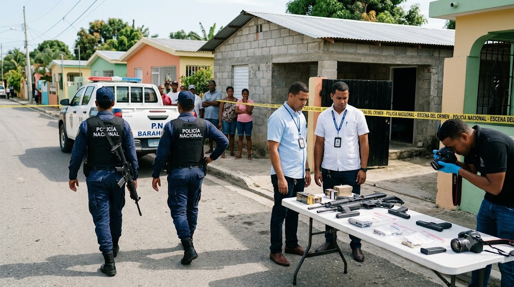 Eight Arrested as Police Seize Guns and RD$636,000 in Barahona